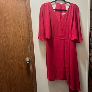 Halston red formal dress size 12 wedding guest event evening